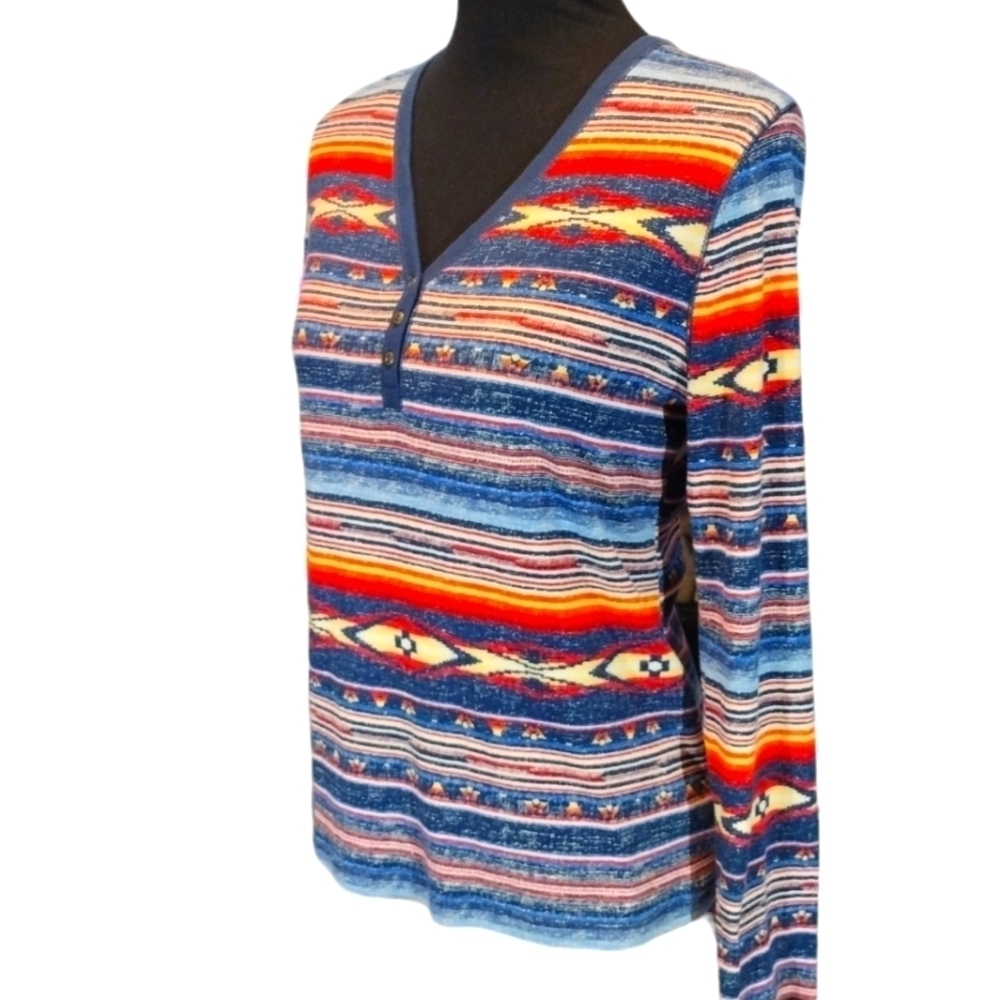 CHAPS 100% Cotton Henley 3 Button Jersey